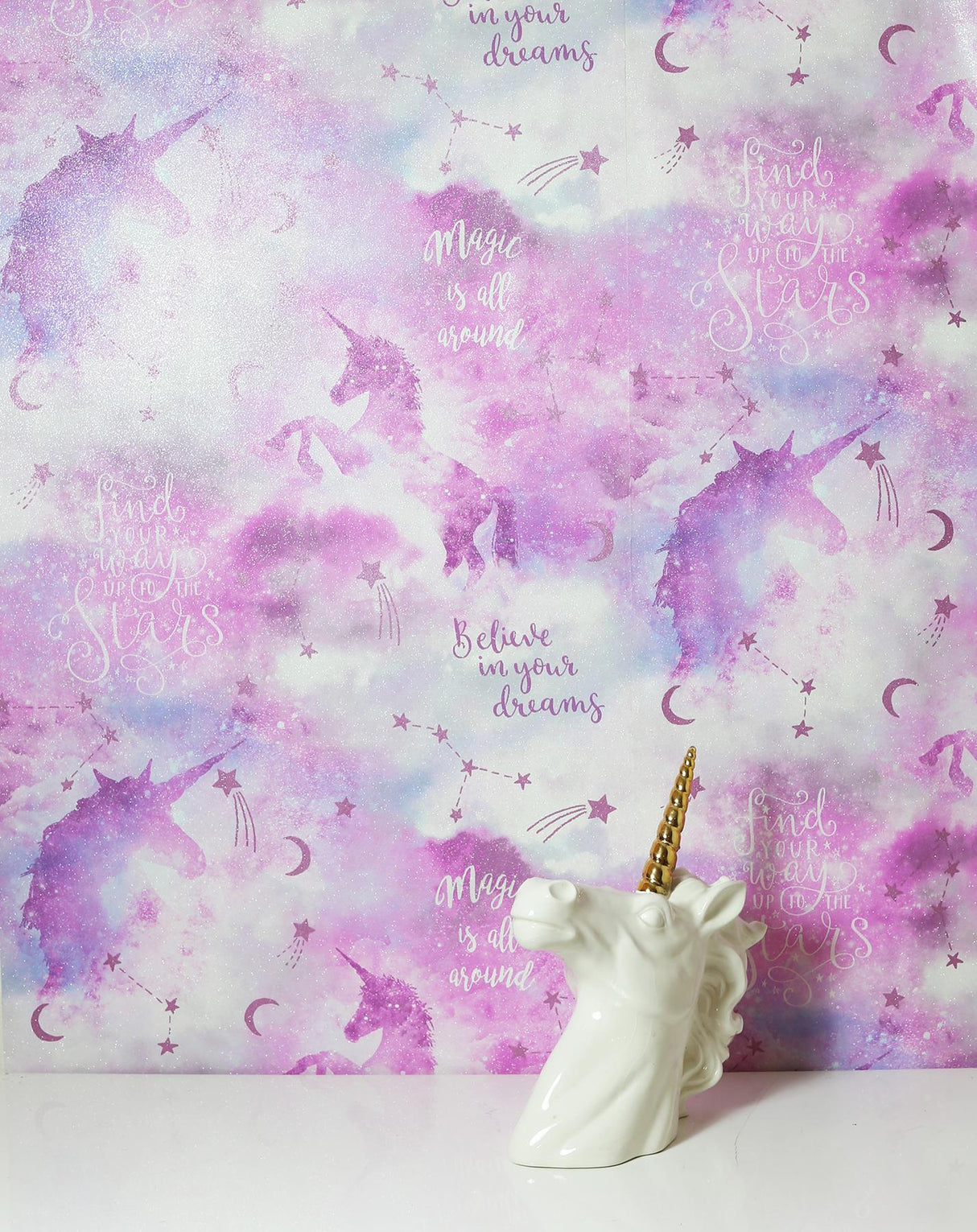 York Xena Pink Galaxy Unicorn Wallpaper