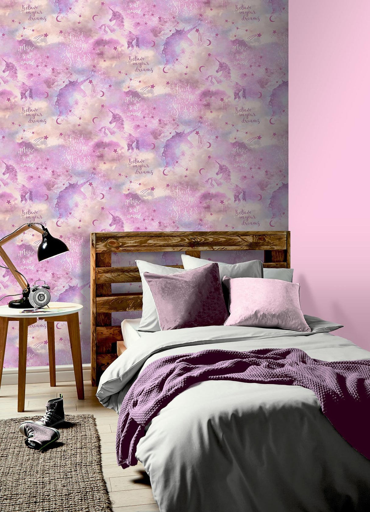 York Xena Pink Galaxy Unicorn Wallpaper