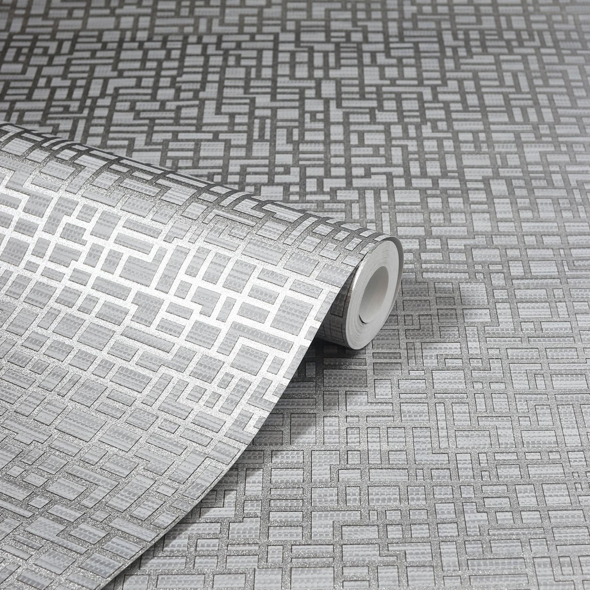 York Satoni Silver Geometric Wallpaper