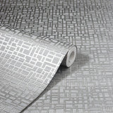 York Satoni Silver Geometric Wallpaper