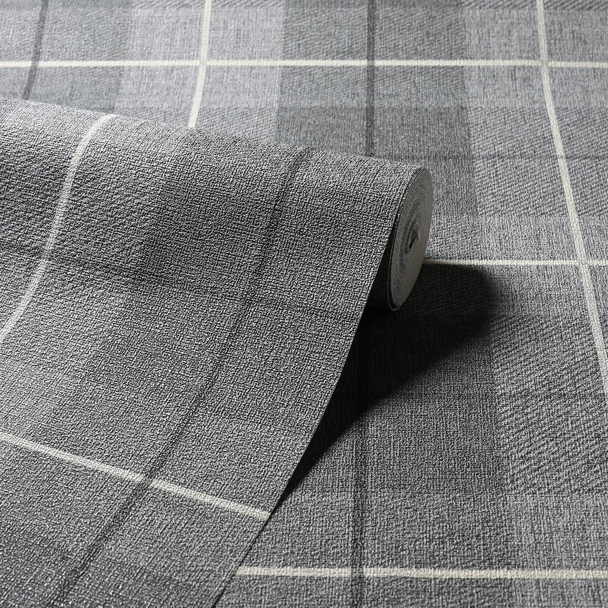 York Hector Charcoal Plaid Wallpaper
