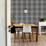 York Hector Charcoal Plaid Wallpaper