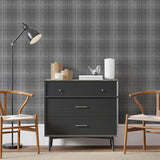 York Hector Charcoal Plaid Wallpaper