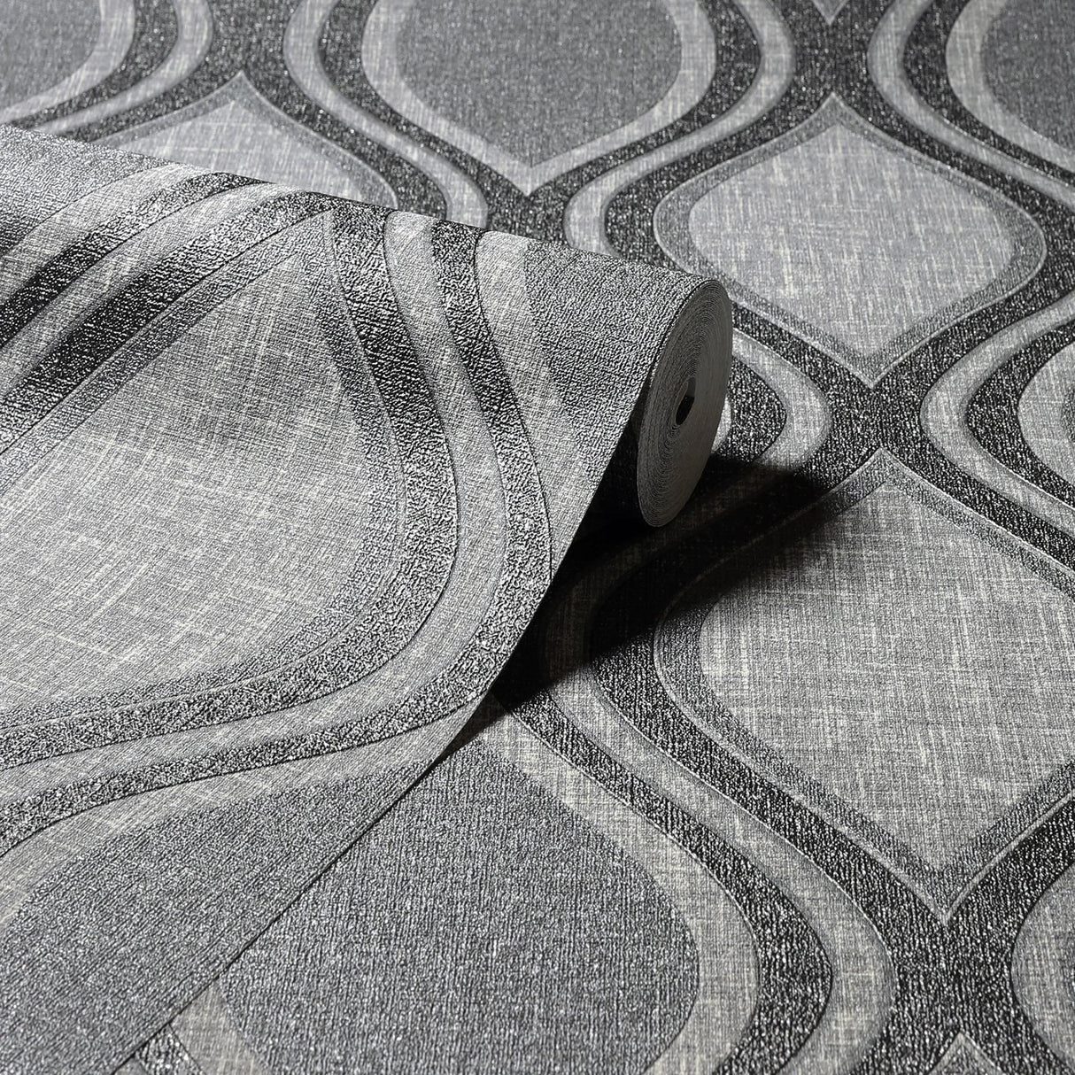 York Ignatius Charcoal Ogee Wallpaper