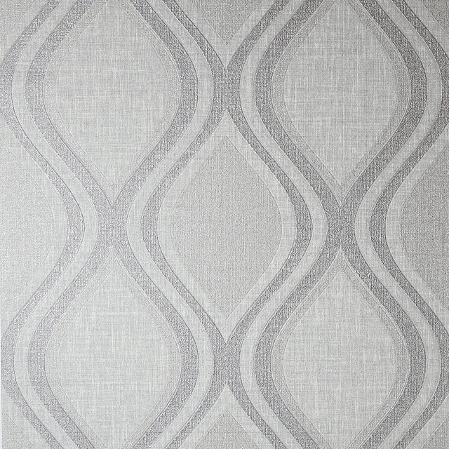 York Ignatius Grey Ogee Wallpaper