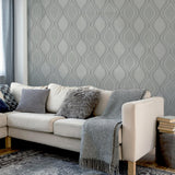 York Ignatius Grey Ogee Wallpaper