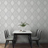 York Ignatius Grey Ogee Wallpaper