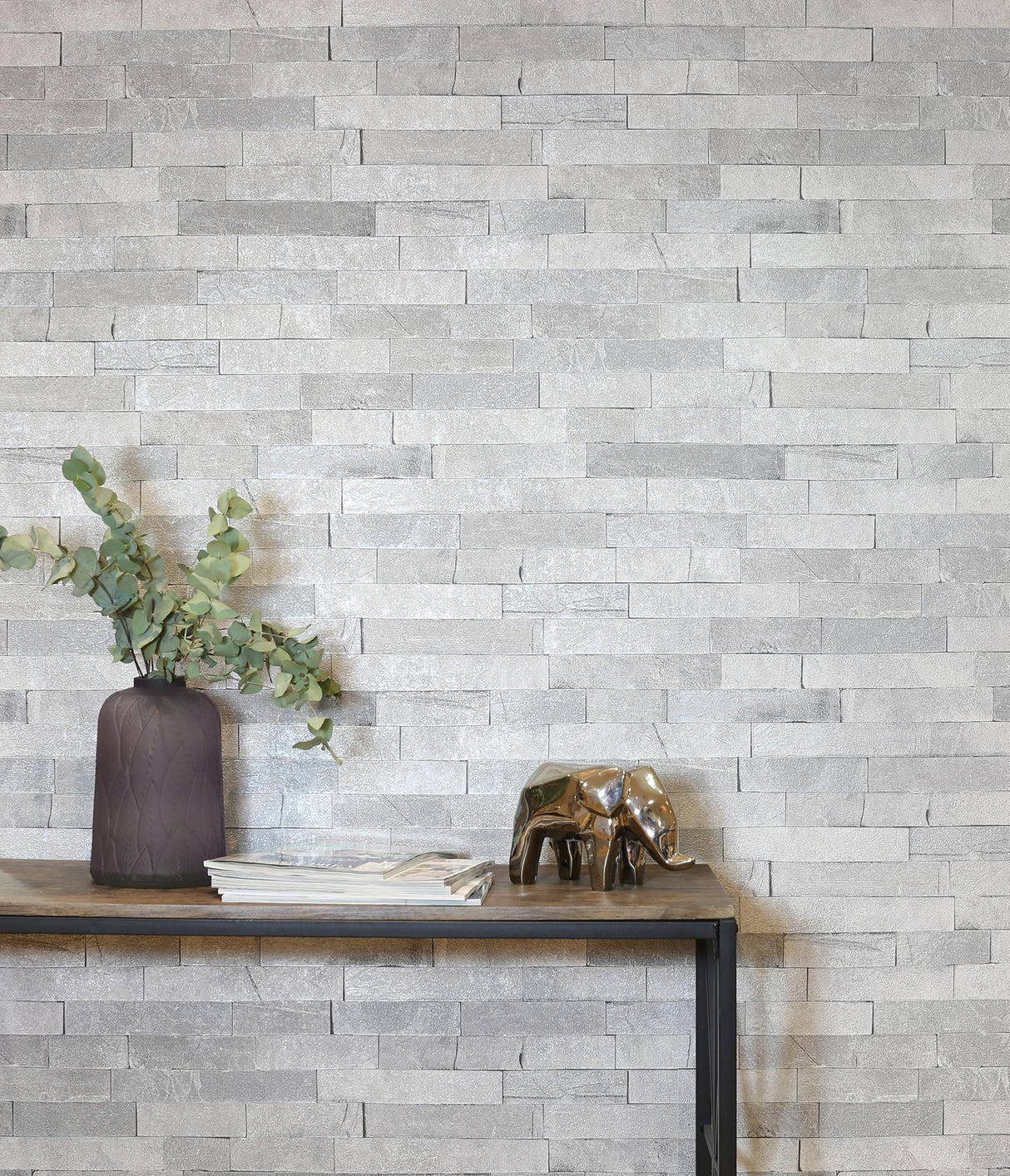York Mortimer Grey Brick Wallpaper
