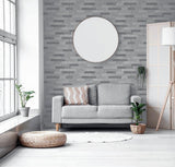 York Mortimer Grey Brick Wallpaper