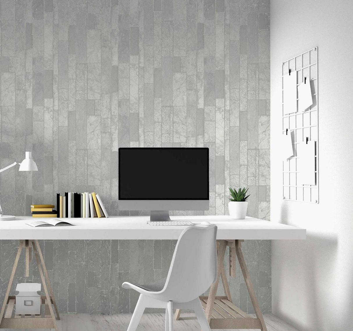 York Kintsugi Silver Geometric Wallpaper