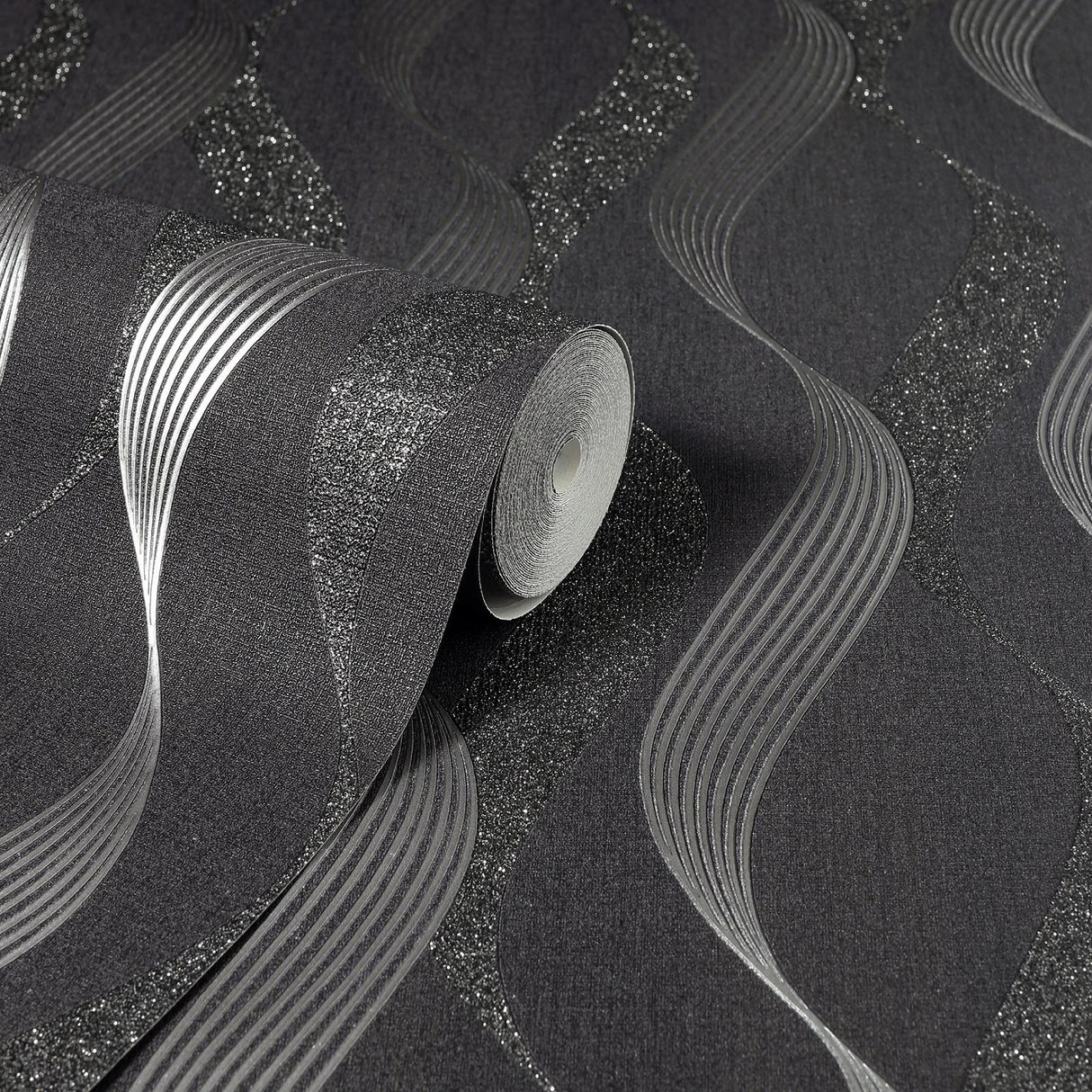 York Wilhelmina Black Ribbon Wallpaper