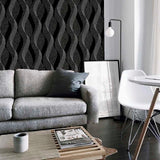 York Wilhelmina Black Ribbon Wallpaper