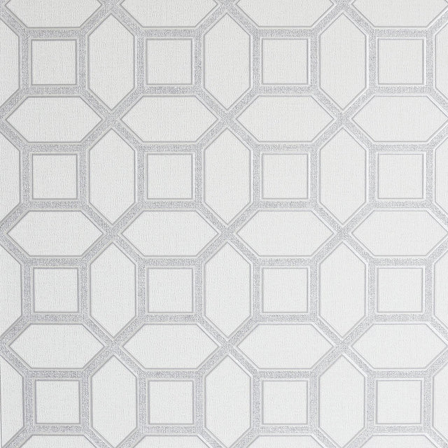 York Marjorie Silver Trellis Wallpaper