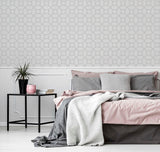 York Marjorie Silver Trellis Wallpaper