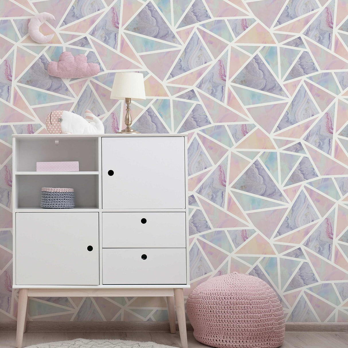 York Lizzie Pastel Triangles Wallpaper