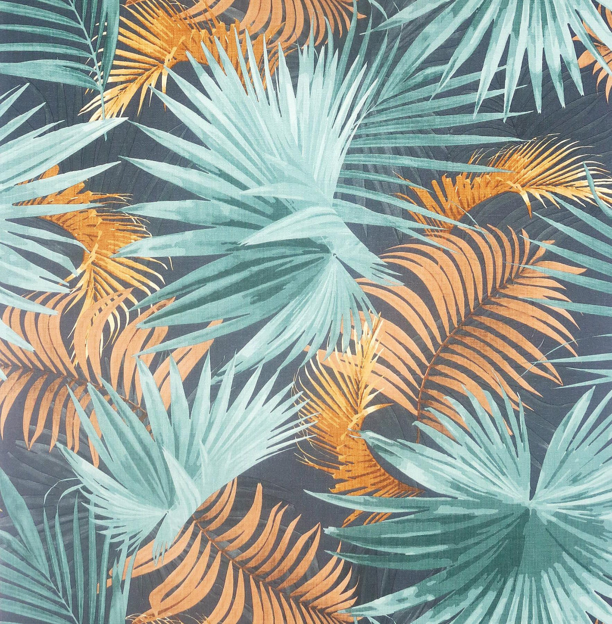 York Esau Teal Jungle Palms Wallpaper