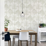 York Indra Neutral Forest Silhouette Wallpaper