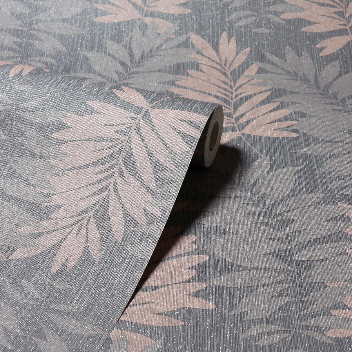 York Bernis Slate Palm Leaf Wallpaper