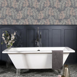 York Bernis Slate Palm Leaf Wallpaper