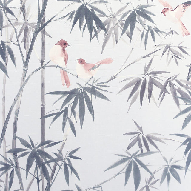 York Arisu Grey Birds and Bamboo Wallpaper