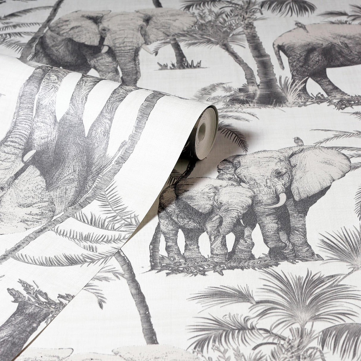 York Adelia Neutral Elephant Grove Wallpaper