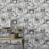 York Adelia Neutral Elephant Grove Wallpaper
