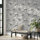 York Adelia Neutral Elephant Grove Wallpaper