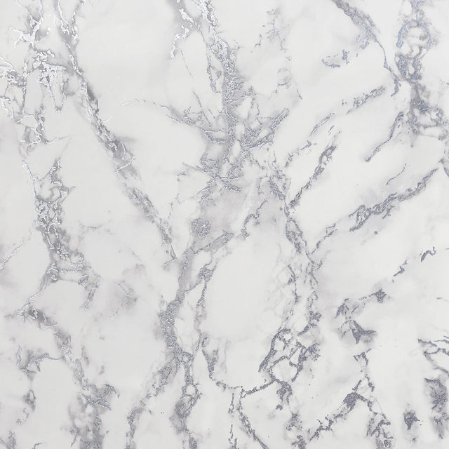 York Siward White Metallic Marble Wallpaper