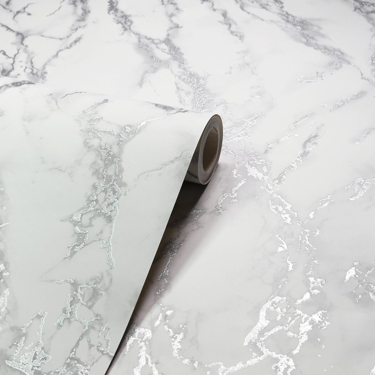 York Siward White Metallic Marble Wallpaper