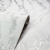 York Siward White Metallic Marble Wallpaper