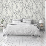 York Siward White Metallic Marble Wallpaper