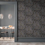 York Siward Charcoal Metallic Marble Wallpaper
