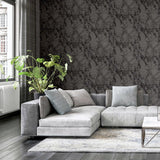 York Siward Charcoal Metallic Marble Wallpaper