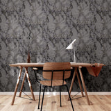 York Siward Charcoal Metallic Marble Wallpaper