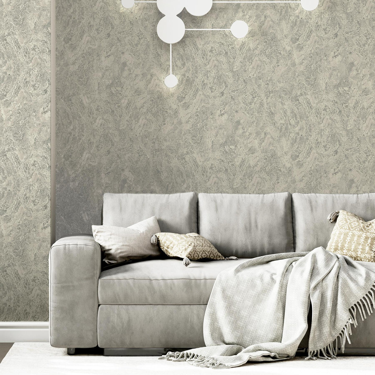 York Evonne Charcoal Marble Patina Wallpaper
