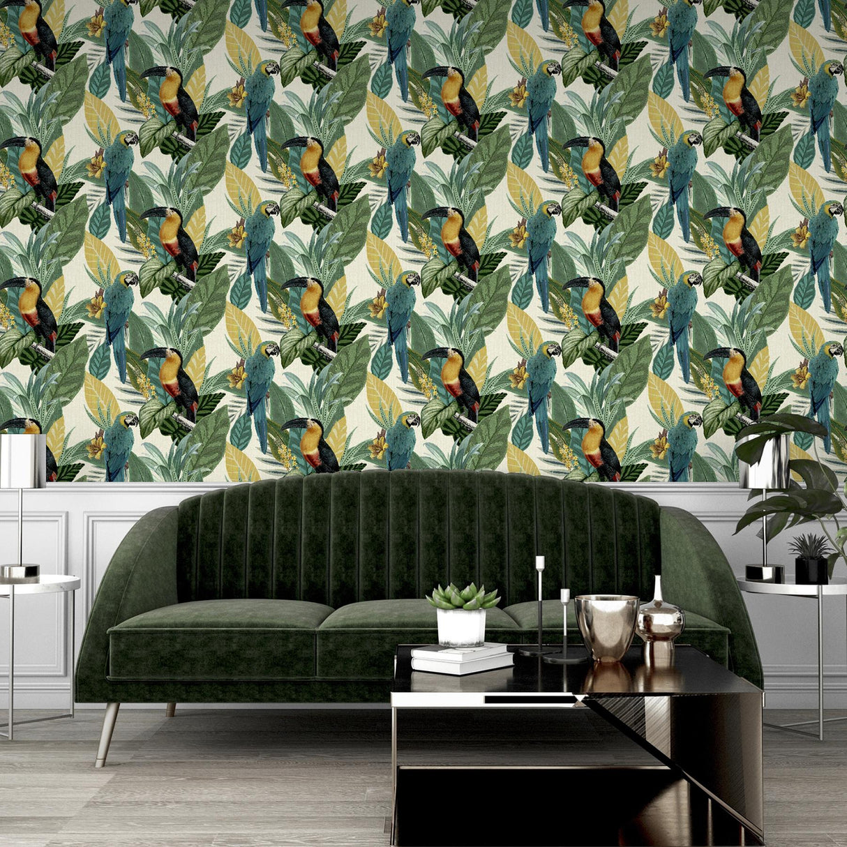 York Trudie Multicolor Toucan Macaw Wallpaper