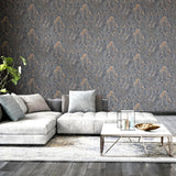 York Darcel Grey Granite Wallpaper