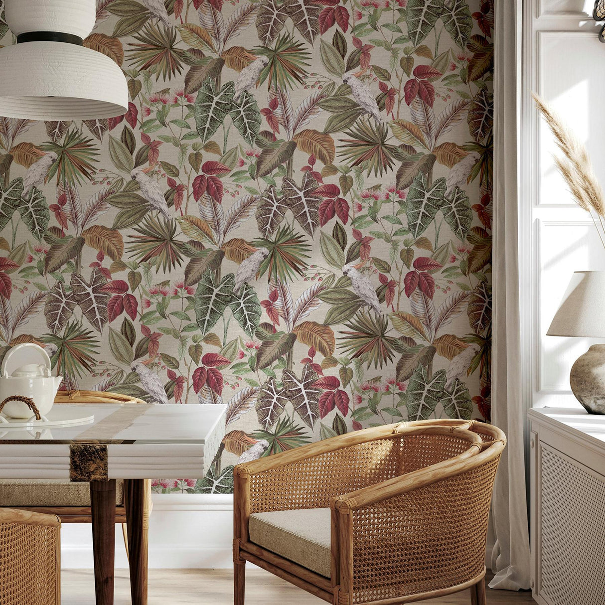 York Lorraine Neutral Tropical Wallpaper