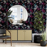 York Gianna Purple Floral Squares Wallpaper