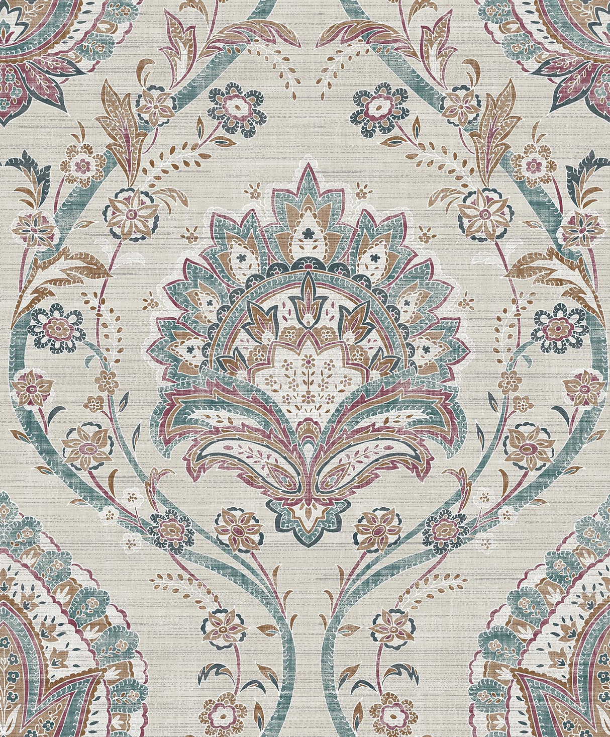 York Teigen Multicolor Floral Damask Wallpaper