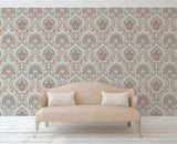 York Teigen Multicolor Floral Damask Wallpaper