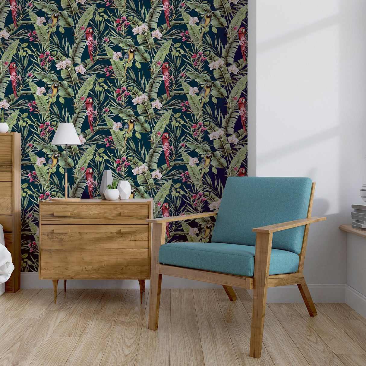 York Rudy Navy Pretty Polly Wallpaper