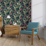 York Rudy Navy Pretty Polly Wallpaper