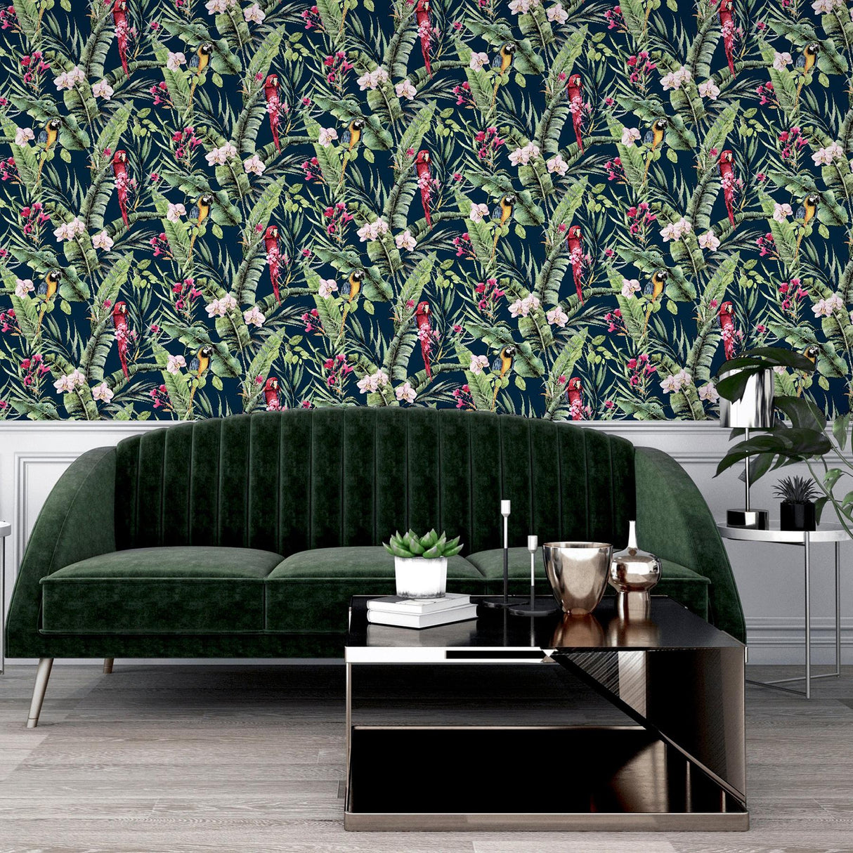 York Rudy Navy Pretty Polly Wallpaper