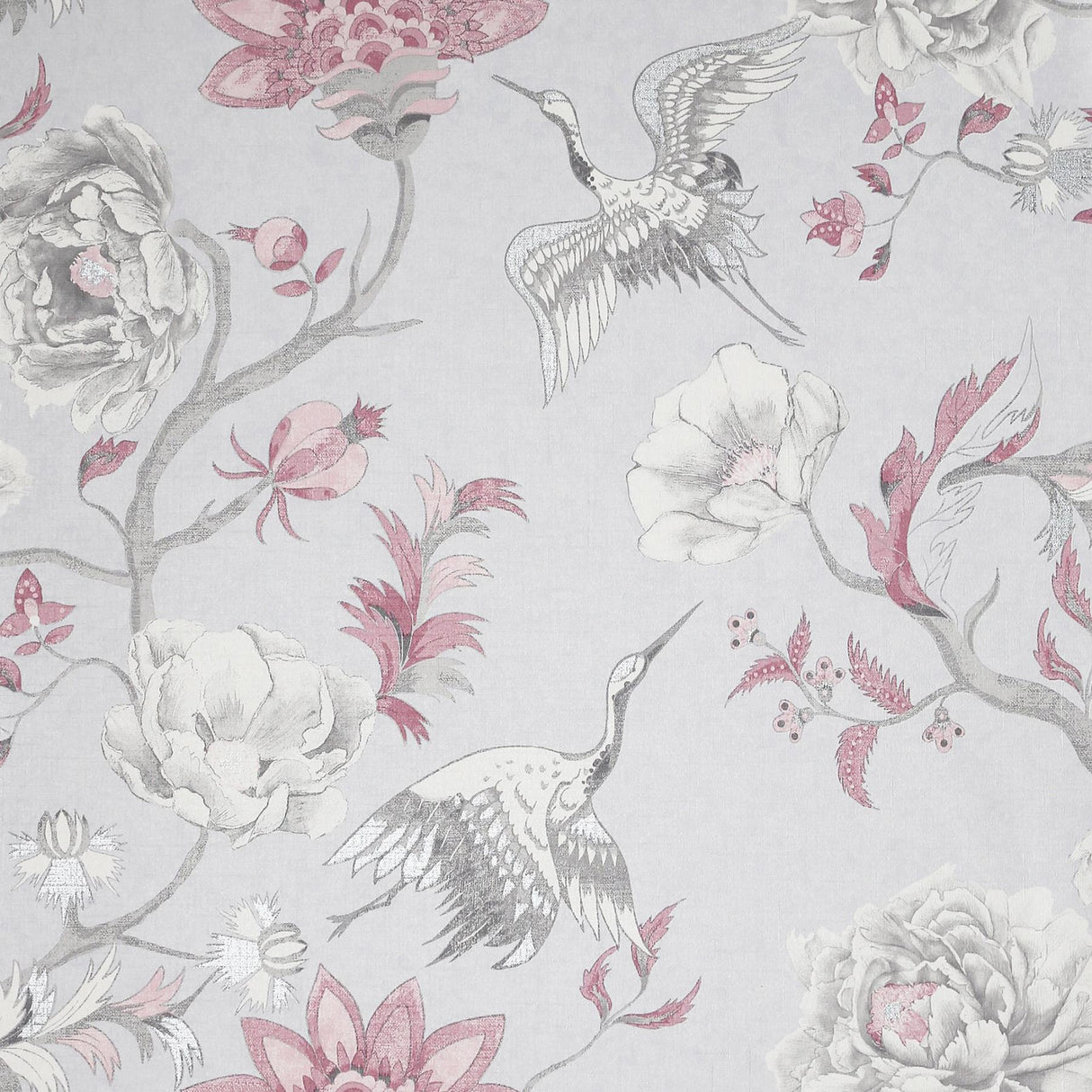 York Maggie Light Grey Cranes Wallpaper