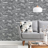 York Mercer Dark Grey Patina Wallpaper