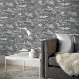 York Mercer Dark Grey Patina Wallpaper