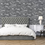 York Mercer Dark Grey Patina Wallpaper