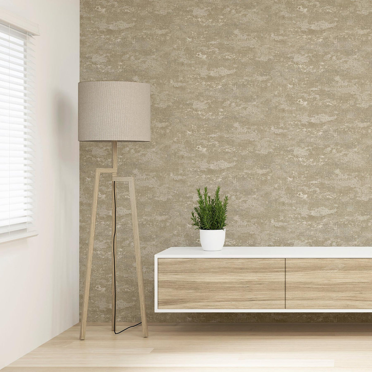 York Mercer Neutral Patina Wallpaper