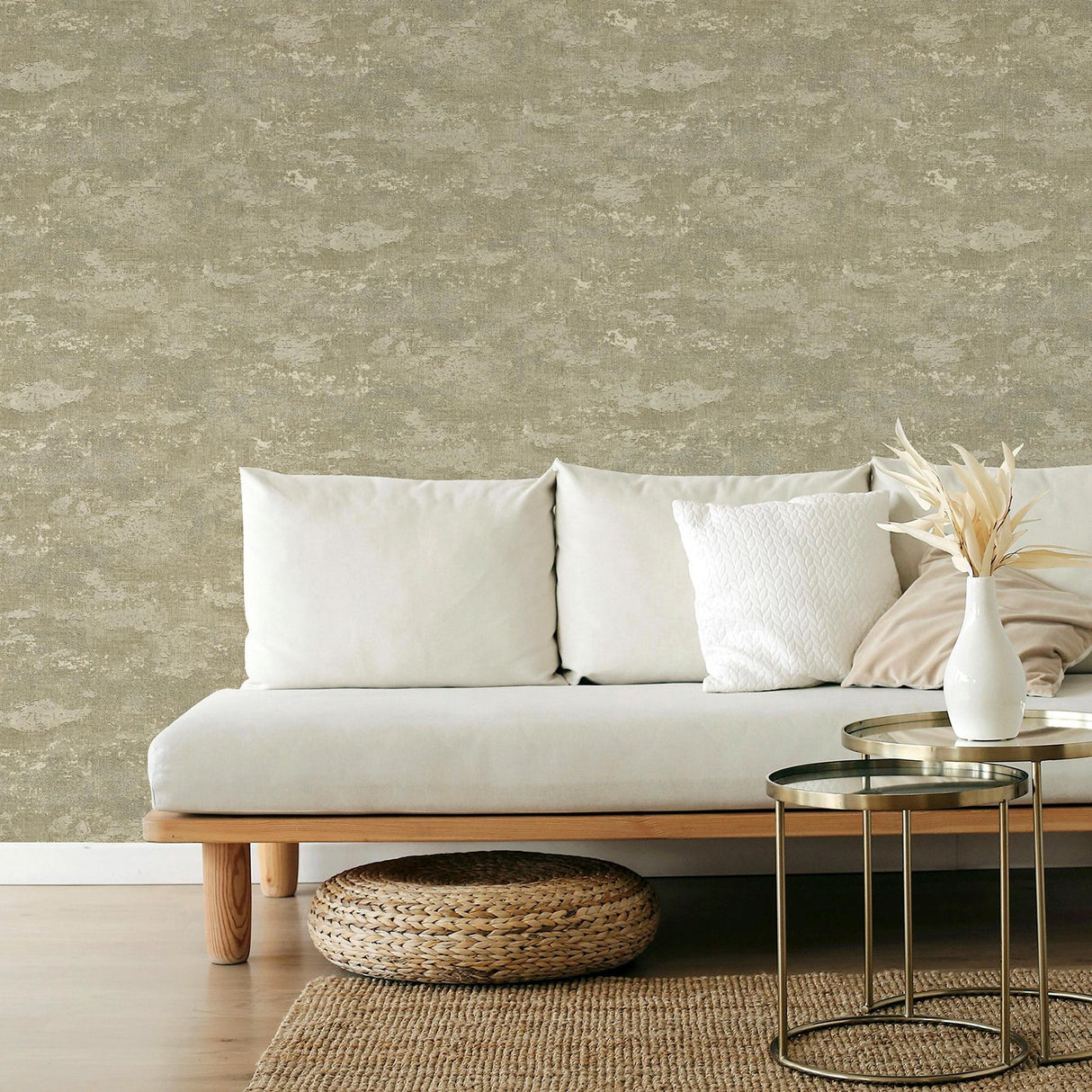 York Mercer Neutral Patina Wallpaper